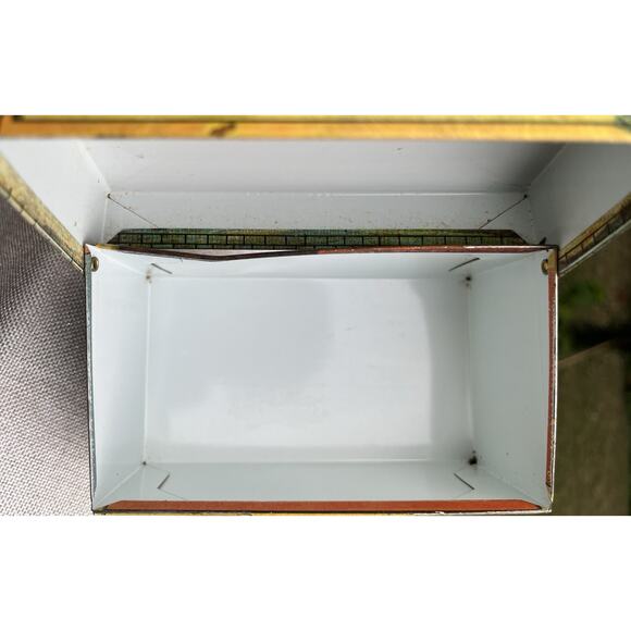 Vintage Tin Metal Recipe Box, 1979 Chein Industries Village Library Kitchen Use - Picture 14 of 14